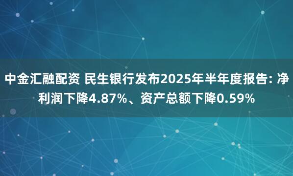 中金汇融配资 民生银行发布2025年半年度报告: 净利润下降4.87%、资产总额下降0.59%